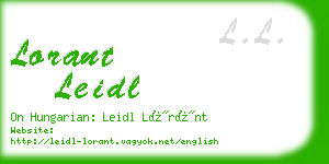 lorant leidl business card